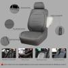 imageCAR PASS Universal FIT Piping Leather Two Front Seat Covers Waterproof Faux Leather for SUV Sedan Van Truck Airbag CompatibleReserved Opening Holes for Headrest Covers Black redGrey with charcoal stripes