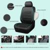 imageCAR PASS Universal FIT Piping Leather Two Front Seat Covers Waterproof Faux Leather for SUV Sedan Van Truck Airbag CompatibleReserved Opening Holes for Headrest Covers Black redFull Set Mint