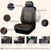 imageCAR PASS Universal FIT Piping Leather Two Front Seat Covers Waterproof Faux Leather for SUV Sedan Van Truck Airbag CompatibleReserved Opening Holes for Headrest Covers Black redBlack and Gold