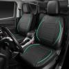 imageCAR PASS Universal FIT Piping Leather Two Front Seat Covers Waterproof Faux Leather for SUV Sedan Van Truck Airbag CompatibleReserved Opening Holes for Headrest Covers Black redFull Set Mint
