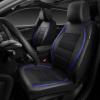 imageCAR PASS Universal FIT Piping Leather Two Front Seat Covers Waterproof Faux Leather for SUV Sedan Van Truck Airbag CompatibleReserved Opening Holes for Headrest Covers Black redBlack Blue