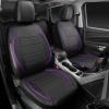 imageCAR PASS Universal FIT Piping Leather Two Front Seat Covers Waterproof Faux Leather for SUV Sedan Van Truck Airbag CompatibleReserved Opening Holes for Headrest Covers Black redBlack and Purple