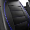 imageCAR PASS Universal FIT Piping Leather Two Front Seat Covers Waterproof Faux Leather for SUV Sedan Van Truck Airbag CompatibleReserved Opening Holes for Headrest Covers Black redBlack Blue