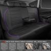 imageCAR PASS Universal FIT Piping Leather Two Front Seat Covers Waterproof Faux Leather for SUV Sedan Van Truck Airbag CompatibleReserved Opening Holes for Headrest Covers Black redBlack and Purple