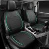 imageCAR PASS Universal FIT Piping Leather Two Front Seat Covers Waterproof Faux Leather for SUV Sedan Van Truck Airbag CompatibleReserved Opening Holes for Headrest Covers Black redFull Set Mint