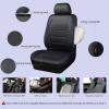 imageCAR PASS Universal FIT Piping Leather Two Front Seat Covers Waterproof Faux Leather for SUV Sedan Van Truck Airbag CompatibleReserved Opening Holes for Headrest Covers Black redBlack Blue