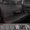 imageCAR PASS Universal FIT Piping Leather Two Front Seat Covers Waterproof Faux Leather for SUV Sedan Van Truck Airbag CompatibleReserved Opening Holes for Headrest Covers Black redBlack Red Rear