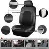 imageCAR PASS Universal Leather car seat Covers Sport fits Most Cars SUVs Trucks and Vans Full Set Black RedBlack Gray