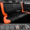 imageCAR PASS Universal Leather car seat Covers Sport fits Most Cars SUVs Trucks and Vans Full Set Black RedBlack Orange