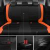 imageCAR PASS Universal Leather car seat Covers Sport fits Most Cars SUVs Trucks and Vans Full Set Black RedBlack Orange