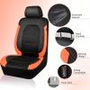 imageCAR PASS Universal Leather car seat Covers Sport fits Most Cars SUVs Trucks and Vans Full Set Black RedBlack Orange