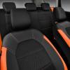 imageCAR PASS Universal Leather car seat Covers Sport fits Most Cars SUVs Trucks and Vans Full Set Black RedBlack Orange