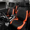 imageCAR PASS Universal Leather car seat Covers Sport fits Most Cars SUVs Trucks and Vans Full Set Black RedBlack Orange