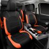 imageCAR PASS Universal Leather car seat Covers Sport fits Most Cars SUVs Trucks and Vans Full Set Black RedBlack Orange