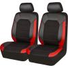 imageCAR PASS Universal Leather car seat Covers Sport fits Most Cars SUVs Trucks and Vans Full Set Black RedBlack Red