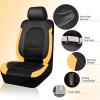 imageCAR PASS Universal Leather car seat Covers Sport fits Most Cars SUVs Trucks and Vans Full Set Black RedBlack Yellow