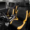 imageCAR PASS Universal Leather car seat Covers Sport fits Most Cars SUVs Trucks and Vans Full Set Black RedBlack Yellow