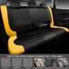 imageCAR PASS Universal Leather car seat Covers Sport fits Most Cars SUVs Trucks and Vans Full Set Black RedBlack Yellow