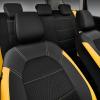 imageCAR PASS Universal Leather car seat Covers Sport fits Most Cars SUVs Trucks and Vans Full Set Black RedBlack Yellow