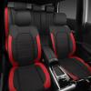 imageCAR PASS Universal Leather car seat Covers Sport fits Most Cars SUVs Trucks and Vans Full Set Black RedBlack and Red  Sideless