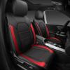 imageCAR PASS Universal Leather car seat Covers Sport fits Most Cars SUVs Trucks and Vans Full Set Black RedBlack and Red  Sideless