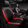 imageCAR PASS Universal Leather car seat Covers Sport fits Most Cars SUVs Trucks and Vans Full Set Black RedBlack and Red