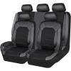 imageCAR PASS Universal Leather car seat Covers Sport fits Most Cars SUVs Trucks and Vans Full Set Black RedBlackGray