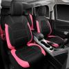 imageCAR PASS Universal Leather car seat Covers Sport fits Most Cars SUVs Trucks and Vans Full Set Black RedBlackPink