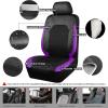 imageCAR PASS Universal Leather car seat Covers Sport fits Most Cars SUVs Trucks and Vans Full Set Black RedBlackPurple