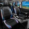 imageCAR PASS Universal Leather car seat Covers Sport fits Most Cars SUVs Trucks and Vans Full Set Black RedChameleon Iridescent