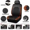 imageCAR PASS Universal Leather car seat Covers Sport fits Most Cars SUVs Trucks and Vans Full Set Black RedWood Grain Black and Brown