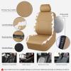 imageCAR PASS Waterproof Universal Fit Car Floor Mats Car Mats Fit for SUVVanssedans TrucksSet of 4pcs Car Carpet with Driver Heel Pad BeigeCow Print Beige