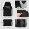 imageCAR PASS Waterproof Universal Fit Car Floor Mats Car Mats Fit for SUVVanssedans TrucksSet of 4pcs Car Carpet with Driver Heel Pad BeigeGray Leopard