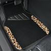 imageCAR PASS Waterproof Universal Fit Car Floor Mats Car Mats Fit for SUVVanssedans TrucksSet of 4pcs Car Carpet with Driver Heel Pad BeigeLeopard Print