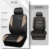 imageCAR PASS Waterproof Universal Fit Car Floor Mats Car Mats Fit for SUVVanssedans TrucksSet of 4pcs Car Carpet with Driver Heel Pad BeigeLeopard combo