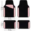 imageCAR PASS Waterproof Universal Fit Car Floor Mats Car Mats Fit for SUVVanssedans TrucksSet of 4pcs Car Carpet with Driver Heel Pad BeigeLight pink