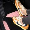 imageCAR PASS Waterproof Universal Fit Car Floor Mats Car Mats Fit for SUVVanssedans TrucksSet of 4pcs Car Carpet with Driver Heel Pad BeigeLight pink
