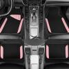 imageCAR PASS Waterproof Universal Fit Car Floor Mats Car Mats Fit for SUVVanssedans TrucksSet of 4pcs Car Carpet with Driver Heel Pad BeigeLight pink