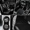 imageCAR PASS Waterproof Universal Fit Car Floor Mats Car Mats Fit for SUVVanssedans TrucksSet of 4pcs Car Carpet with Driver Heel Pad BeigeZebra Print