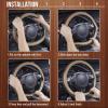 imageCAR PASS Wood Grain Microfiber Leather Steering Wheel Cover Universal Fit for 14 1215 inch Beige Steering Wheel AntiSlip Veins Design CarsSuvsMiniVans Sedans Beigebeige