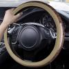 imageCAR PASS Wood Grain Microfiber Leather Steering Wheel Cover Universal Fit for 14 1215 inch Beige Steering Wheel AntiSlip Veins Design CarsSuvsMiniVans Sedans Beigebeige