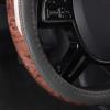 imageCAR PASS Wood Grain Microfiber Leather Steering Wheel Cover Universal Fit for 14 1215 inch Beige Steering Wheel AntiSlip Veins Design CarsSuvsMiniVans Sedans Beigegray