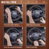 imageCAR PASS Wood Grain Microfiber Leather Steering Wheel Cover Universal Fit for 14 1215 inch Beige Steering Wheel AntiSlip Veins Design CarsSuvsMiniVans Sedans Beigeblack