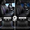 imageCAR Pass Nappa Leather Car Seat Covers Durable Waterproof Luxury Universal for SUV Pickup Truck Sedan AntiSlip Driver 5 Seats Covers Full Set with Backrest Black Chameleon Iridescent ReflectiveBlack Chameleon Iridescent