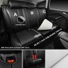 imageCAR Pass Nappa Leather Car Seat Covers Durable Waterproof Luxury Universal for SUV Pickup Truck Sedan AntiSlip Driver 5 Seats Covers Full Set with Backrest Black Chameleon Iridescent ReflectiveBlack Leather Strips