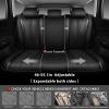 imageCAR Pass Nappa Leather Car Seat Covers Durable Waterproof Luxury Universal for SUV Pickup Truck Sedan AntiSlip Driver 5 Seats Covers Full Set with Backrest Black Chameleon Iridescent ReflectiveBlack Leather Strips