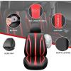 imageCAR Pass Nappa Leather Car Seat Covers Durable Waterproof Luxury Universal for SUV Pickup Truck Sedan AntiSlip Driver 5 Seats Covers Full Set with Backrest Black Chameleon Iridescent ReflectiveBlack Red Carbon