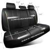 imageCAR Pass Nappa Leather Car Seat Covers Durable Waterproof Luxury Universal for SUV Pickup Truck Sedan AntiSlip Driver 5 Seats Covers Full Set with Backrest Black Chameleon Iridescent ReflectiveBlack Chameleon Back