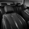 imageCAR Pass Nappa Leather Car Seat Covers Durable Waterproof Luxury Universal for SUV Pickup Truck Sedan AntiSlip Driver 5 Seats Covers Full Set with Backrest Black Chameleon Iridescent ReflectiveBlack Leather Strips