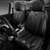 imageCAR Pass Nappa Leather Car Seat Covers Durable Waterproof Luxury Universal for SUV Pickup Truck Sedan AntiSlip Driver 5 Seats Covers Full Set with Backrest Black Chameleon Iridescent ReflectiveBlack Leather Strips